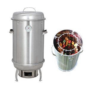 High Stainless Steel Kamado Charcoal BBQ Easy-to-Assemble Folding Trolley for Home Camping Travel Durable Metal Indoor Outdoor