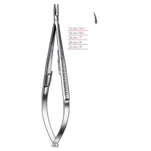 Castroviejo Needle Holders Serrated Handle with Lock Curved Serrated Jaws Surgical Instruments Veterinary Tools