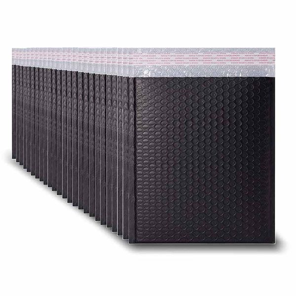 Custom Logo Black Bubble Mailing Bags Durable Eco-Friendly for Poly Mailer Shipping Envelope with Waterproof Print for Wigs