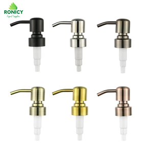 Ronicy Custom Lotion Packaging | Black 28/400 Metal Soap Pump | Stainless Steel Dispenser for Lotion & Soap Bottles