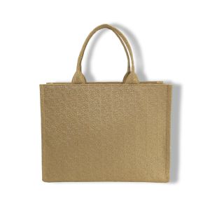 Luxury Gold Embroidered Raffia Handbag for Women   Fashionable Beach Tote, Designer Bag Latest Style