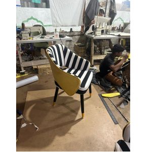 High Quality Modern Design Wooden Frame Accent Chair Comfortable Channel Back Outdoor Living Room Use