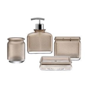 Brown Everyday Bathroom Accessory Soap Dish Toothbrush Holder Tumbler Soap Dispenser Toilet  Cotton Jar Lotion Dispenser