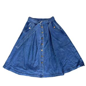 Casual Mid button up Skirt Washed Women's Dress Factory Outlet Denim Daily Skirt for Women