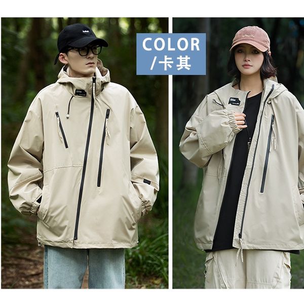 Wholesale High Quality Couple Trench Coat Jacket Stand Collar Zip Closure Spring Casual Hooded Placket OEM Service for Europe