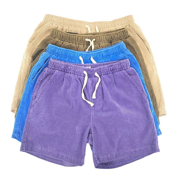 Customizable Organic Cotton Close-fitting Men's Corduroy Shorts, Environment-friendly Multi-color Comfortable Men's Shorts