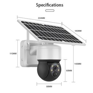 Ultra HD 5W Solar Panel Night Vision Network Camera IP65 Large Capacity with CMOS Sensor PIR Detection System