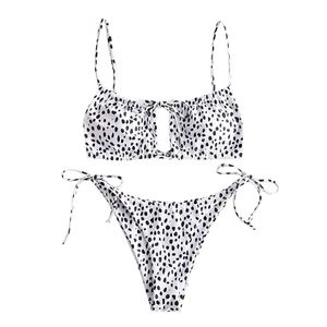 Women Spot Triangle Light Women Cover Mini Bikini Set Off the Shoulder Bra Top with Bikinis Sets