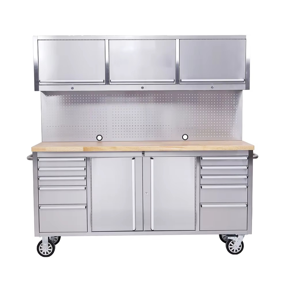 Supplier 430 Stainless Steel Tool Cabinet Utility Cabinet Hardware Store Cabinets Anti Deformation 72 Inch Tool Chest