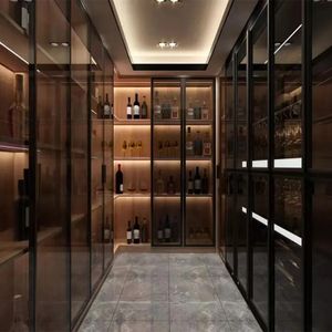 Custom Modern Design Stainless Steel Wine Rack Cabinet Environmentally Friendly Home Furniture for Bar Liquor Storage