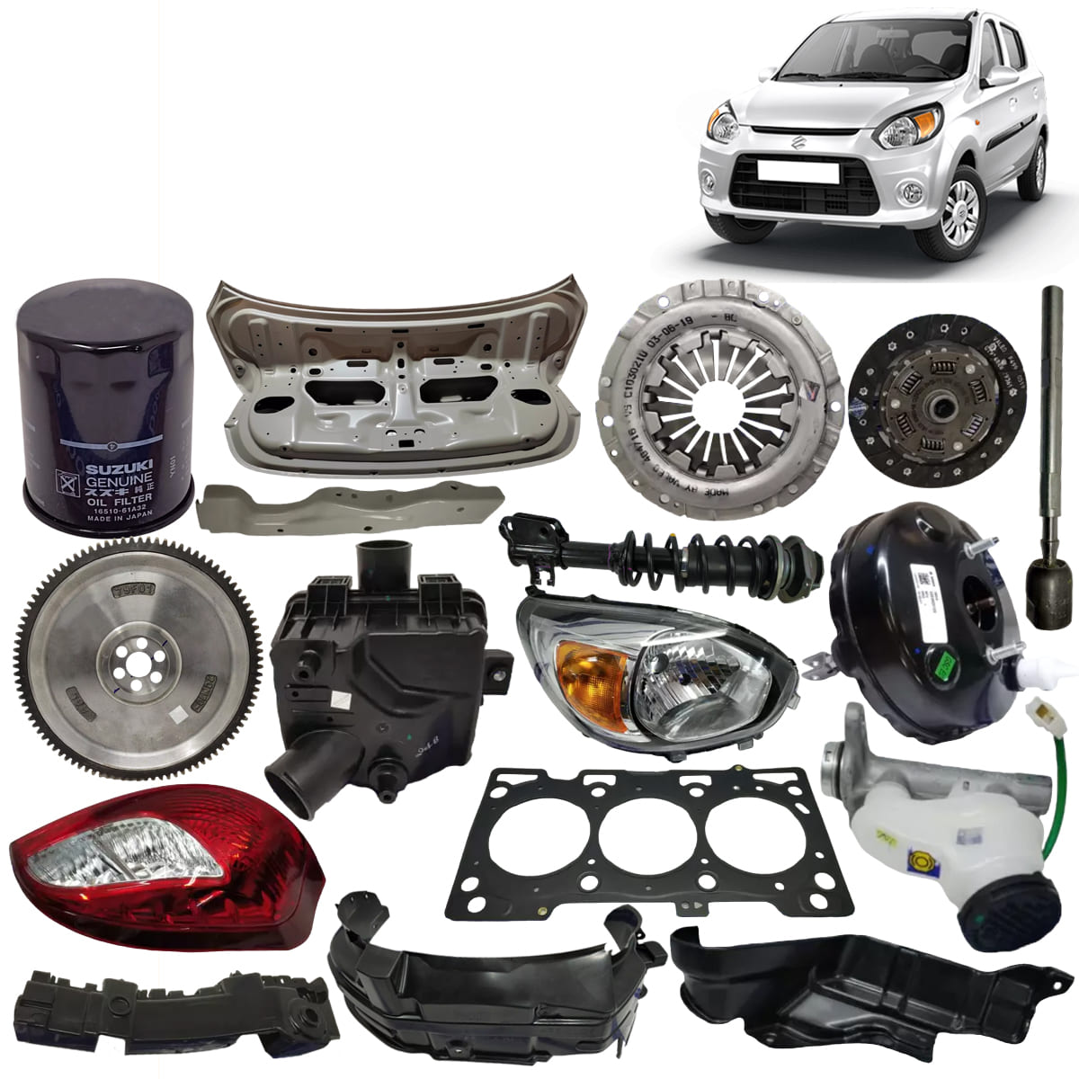 For Alto Auto Parts - Engine Ac Compressor Rear Bumper Drive Shaft Accessories Side Mirror Headlight Transmission Condenser