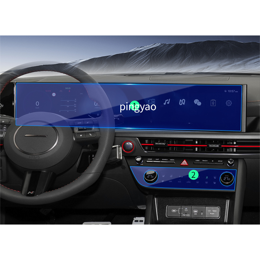 Car Stickers Carplay Digital Screen Protector Guard Tempered Glass Protective Film Vehicle Accessories for HYUNDAI SONATA 2025