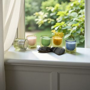 Luxury Double Wall Borosilicate Glass Candle Jars Custom Private Label Modern Soy Wax Vessels for Valentine's Day