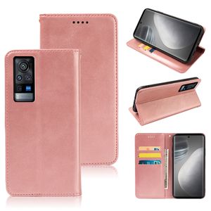 wholesale brand VIVOX60 Pro Calfskin Solid Color leather magnetic wallet mobile cell phone cover cases designer