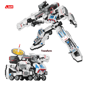 JAKI F5 New Product Kids Educational Toy Cyber Transform Robot Handsome Boys Robot Building Block Action Robot Figure