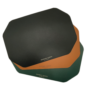 Customized squared Regenerated Leather mat Digital Printed Restaurant Promotional tableware Accessories for Hospitality