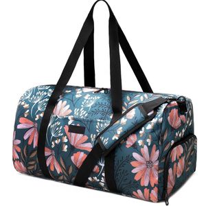 Women's Lightweight Portable Polyester Lining Weekender Travel Duffle Sports Bag Custom Logo Factory Customised Waterproof Bag