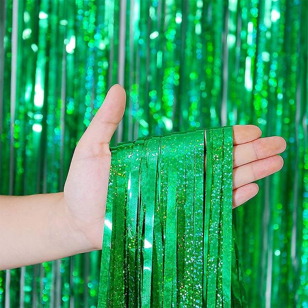 Xieli Vietnam 3pcs Fringe Foil Curtains Photo Booth Backdrop Summer Party Decorations