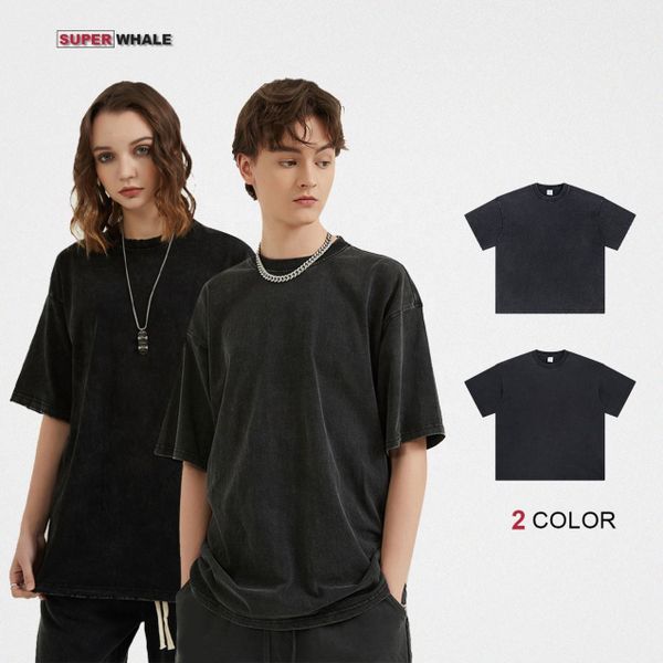 Wholesale Custom 250gsm Blank Vintage t Shirts Distressed Oversized Tshirt Men's T-shirts