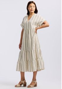 Aurinda Women's Striped Midi Dress