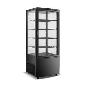 Commercial 98L 4 Sided Glass Door Beverage Display Cooler Countertop Display Refrigerator