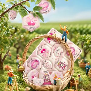 LMLTOP 8pcs/Bag Pink Air Cushion Powder Puff Makeup Tool Square and Drop Pattern with Waterdrop Thumb Printed Polyurethane SY261