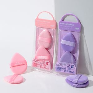 Private Label 2pcs Velour Pink Water drop Makeup Puff Soft Skin Friendly Plush Sponge Beauty Foundation Beauty Air cushion puffs