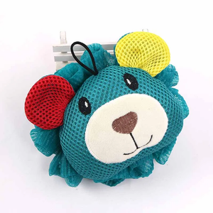 2024 New Cute Cartoon Small Bear Soft Shower Balls Children's Bath Massage Rubbing Foaming Bath Brushes Sponges Scrubbers