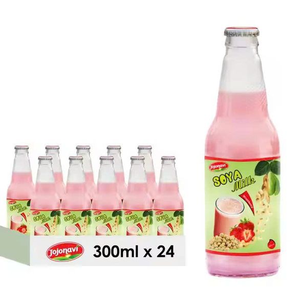 JOJONAVI 300ml Strawberry Flavored Soya Milk Beverage Dairy Products Wholesale Free Sample, Private Label