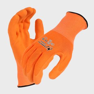 XINGYU 15 Gauge Polyester Latex Palm Coated Samdy Work Gloves Latex Coated Safety Gloves