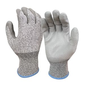 XINGYU Wholesale Protective  PU Palm Dipped HPPE Spandex Liner Cut Resistant Level 5 PU Coated Safety Work Cut Resistant Gloves