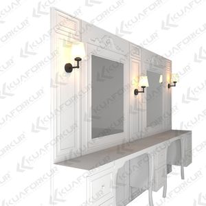High Quality Modern White MDF Wood Furniture Set Double Mirror Styling Unit for Hair Salons Barbershops Workshops Beauty Salons