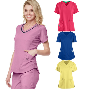 Best Quality Customizable Women's Medical Scrubs Top Shirt for Hospital Clothing Low MOQ VN Factory Uniform Saomai FMM