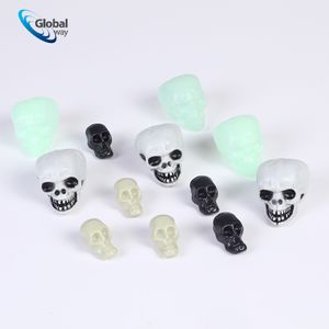 Halloween Plastic  Decorations Bulk Small Size Scary  Human Head Bone for Party Scare Prank DIY Graveyard Prop 12pcs