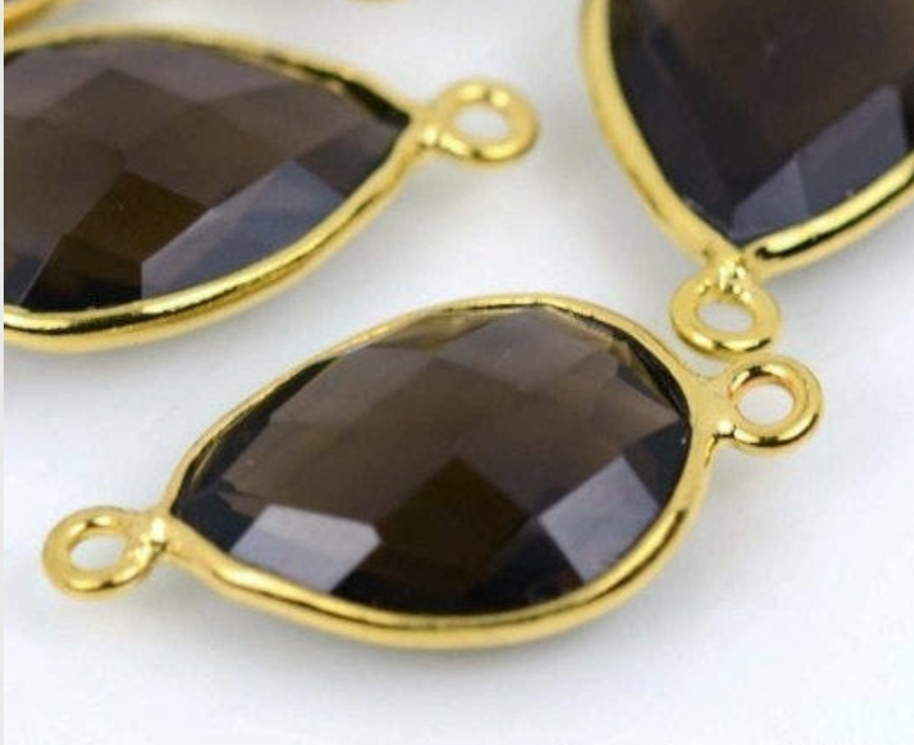 HARI OM CREATIONS High Quality 7x9mm Black Onyx Gemstone Pear Shape Cut Fine Pendants & Charms Double Bail...