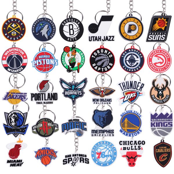New Arrival Custom Shape PVC Rubber 2D Basketball Sports Team Key Ring Plastic Key Chains Factory Wholesale Promotion Sale