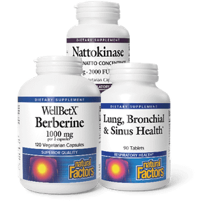 Nattokinase, WellBetX Berberine, Lung, Bronchial & Sinus Health