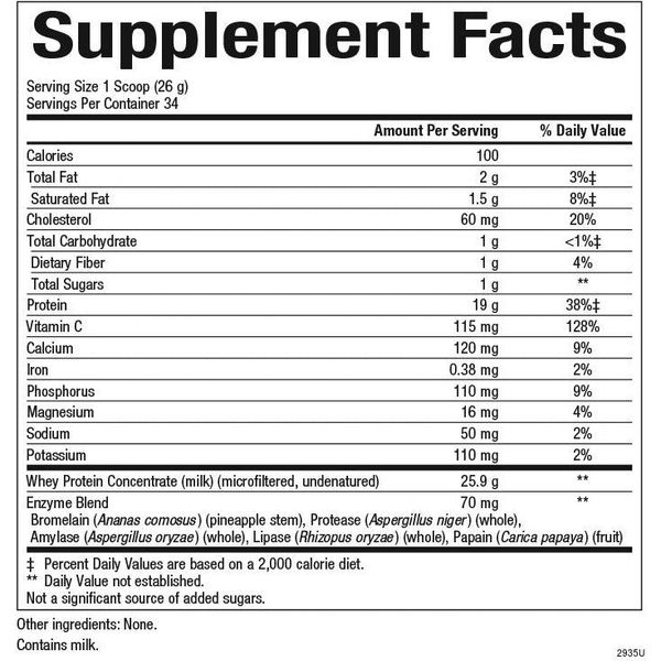 Grass Fed Whey Protein Unflavored | 12 oz | Natural Factors USA