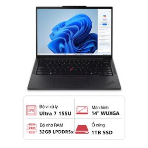 Laptop Lenovo ThinkPad T14S GEN 5 21LS0061VA (Ultra 7 155U/ 32GB/ 1TB SSD/ 14 inch WUXGA/ NoOS/ Đen)