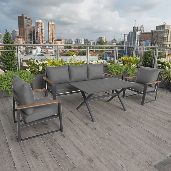 Modern Stylish Luxury Aluminum Garden Sofa Set Durable Outdoor Lounge for Courtyard Living Room  Use