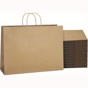 Wholesale Customizable Kraft Paper Bag Large Capacity Christmas Tote Ins Small Fresh Holiday Gift Bag in Stock