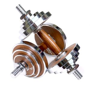 2022 New 20kg/30kg/40kg Wood Walnut Steel Adjustable Dumbbell for Free Weight Fitness