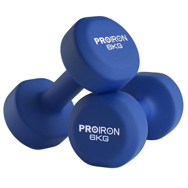 PROIRON Best Selling Weightlifting Custom Logo Dumbbells 1-10KG Color PVC Coated Dumbbell
