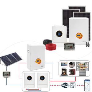 Hybrid Grid 100Ah 10Kwh Home Solar Energy Storage System 51.2V Lithium Battery IP65 Protection Stackable Split Type AC BMS