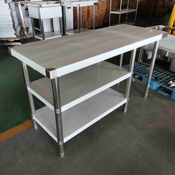 Custom-Made Stainless Steel Worktable Durable Commercial Kitchen Equipment Stand Hotel and Restaurant Supplies