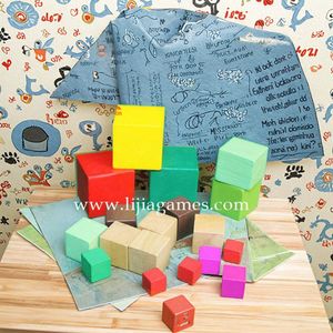 Natural Wooden Cubes with Custom Size and Color for Board Game