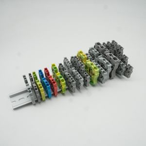 Top Contact Push-in Technology Double Level Through Spring Cage Din Rail Terminal Block