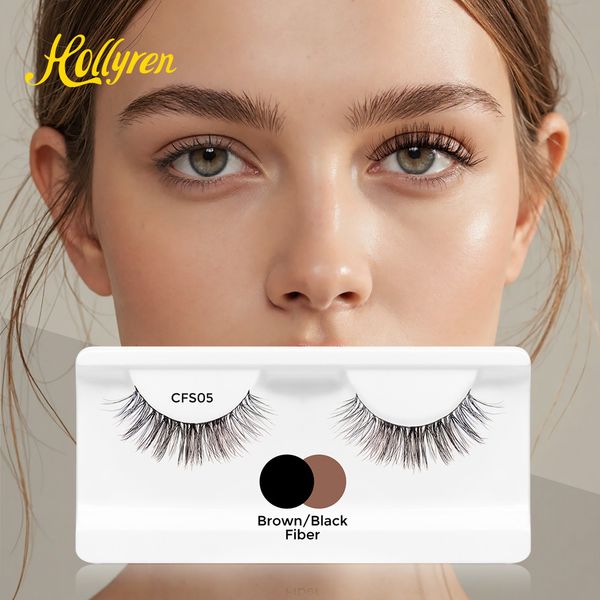 Text Wholesale Strip Lashes Natural Black and Brown Lash Fibres Lashes Fluffy Eyelashes Pestaas