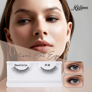 Hollyren Luxury Cateye Lashes Natural Faux Mink Lashes Wholesale Full Strip Eyelashes Custom Eyelash Tray