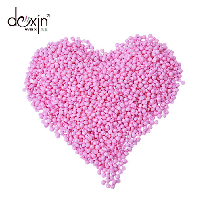 Rose Pearl Pink Rosin Wax Beads OEM Depilatory Hot Wax for Hair Removal Smooth Face Bikini Area Coconut Aloe Packaged Bags